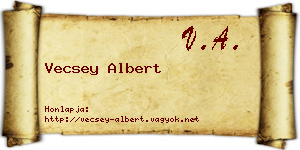 Vecsey Albert névjegykártya