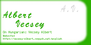 albert vecsey business card